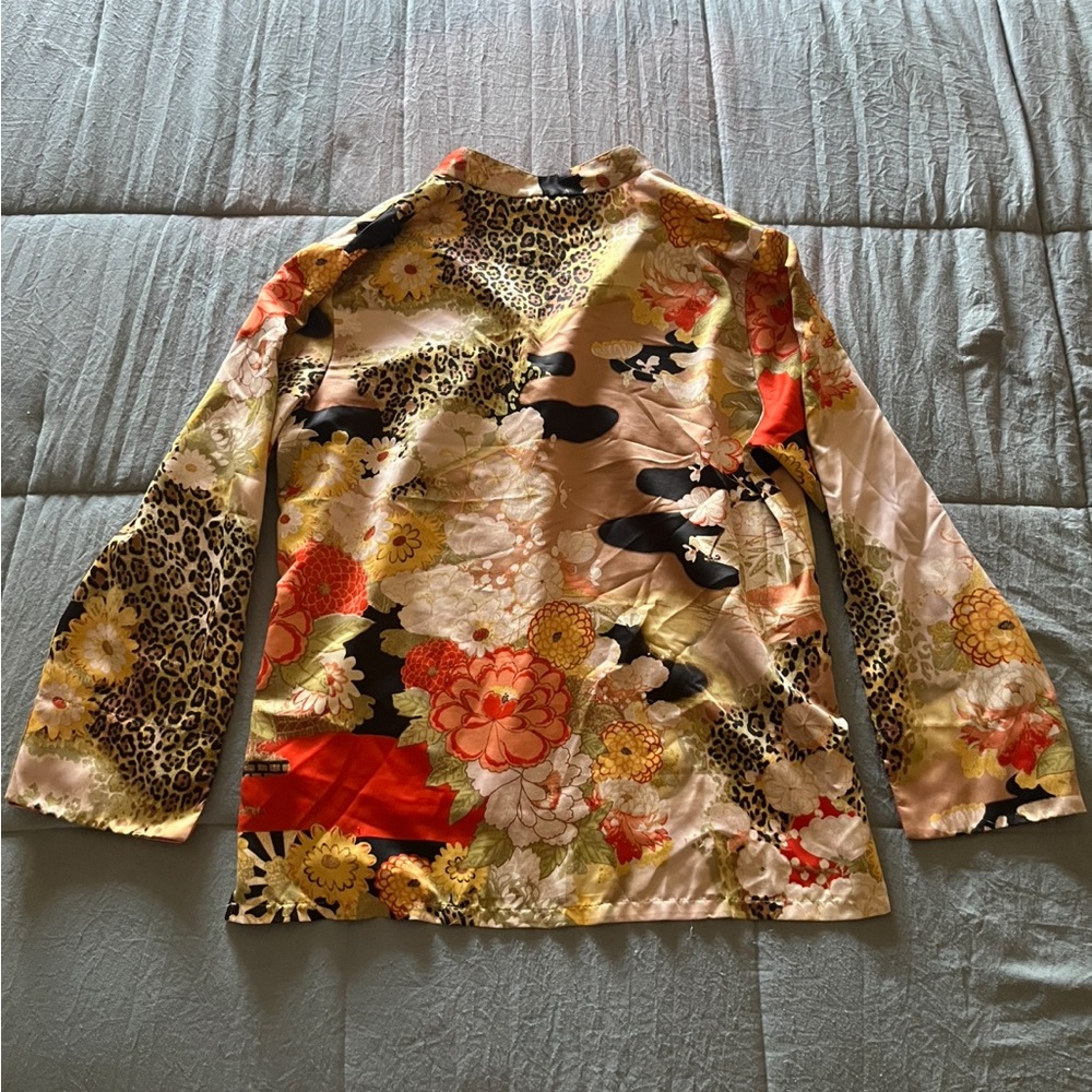 Cruz Long Sleeve Floral Cheetah Long Sleeve Top